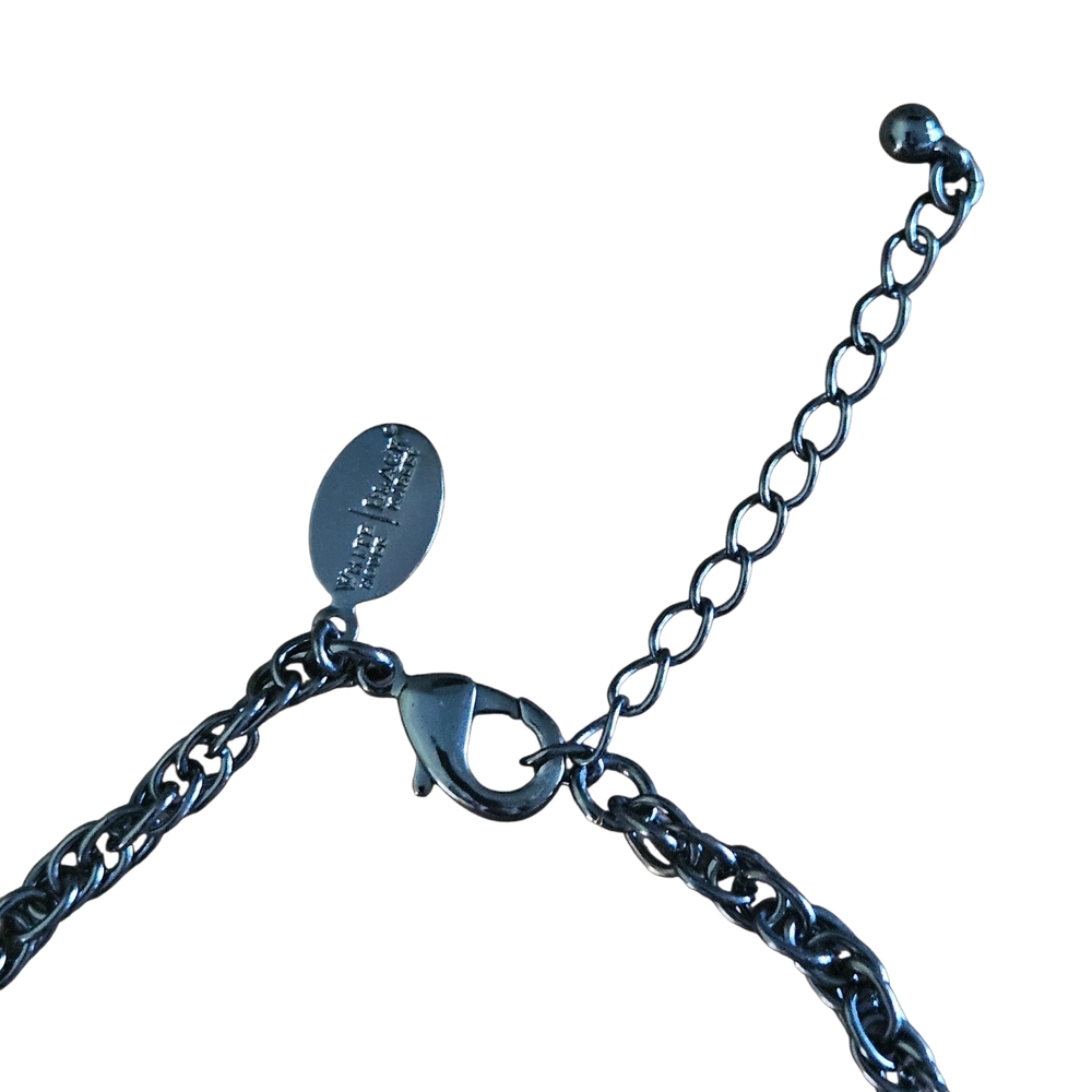 😁White House Black Market Blue and Silver Circle Necklace - Picture 5 of 5